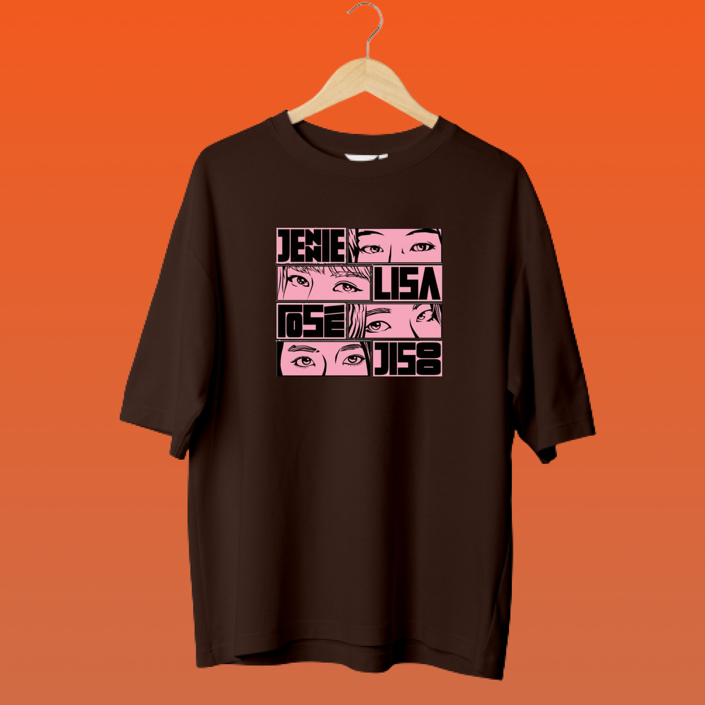 BLACK PINK ICONIC EYES OVERSIZED T-SHIRTS