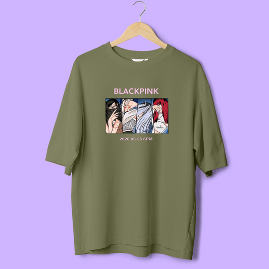 BLACK PINK VECTOR OVERSIZED T-SHIRTS