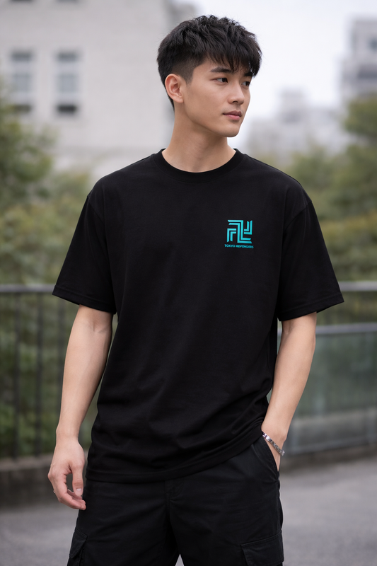 TOKITO / Tokyo Revengers Cyan Emblem Oversized T-Shirt