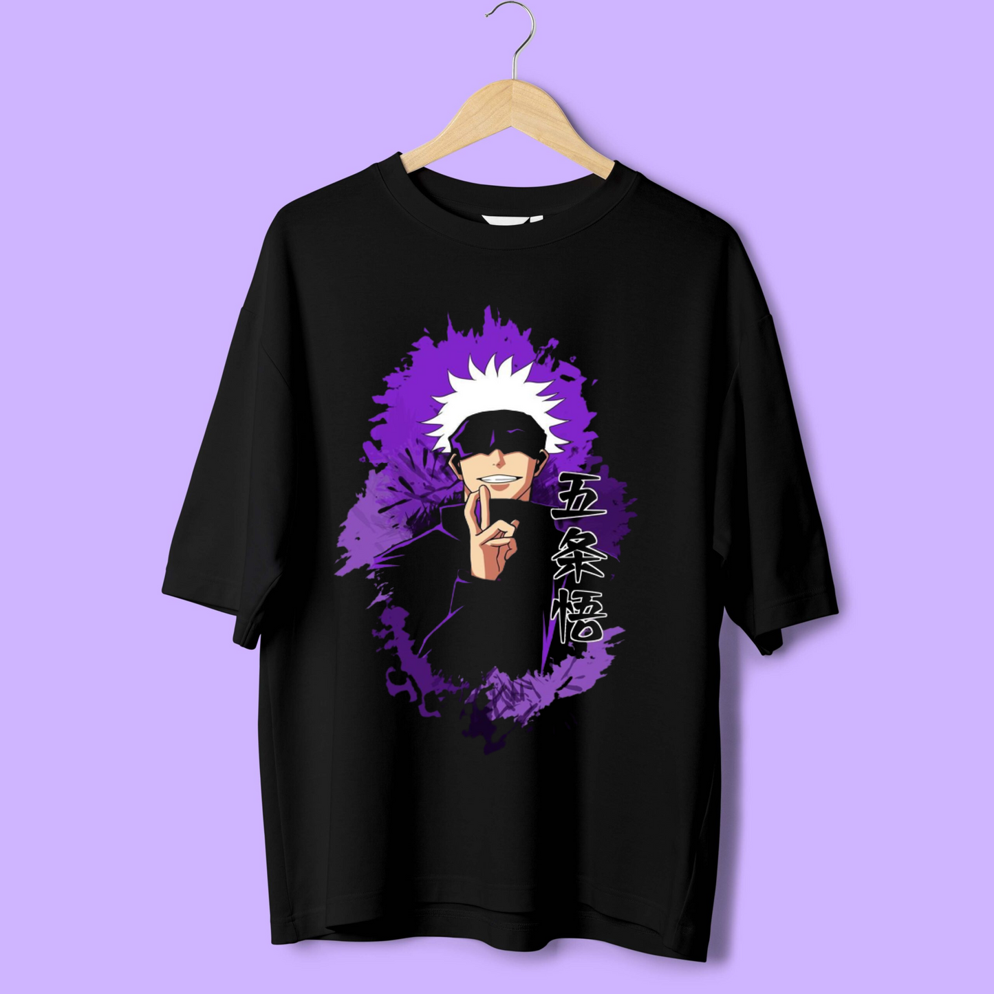 SATORU GOJO PURPLE BACKGROUND / JUJUTSU KAISEN OVERSIZED TSHIRT
