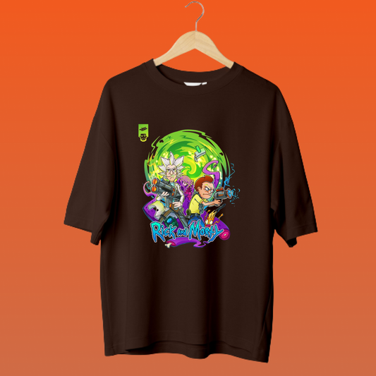 R & M GREEN EFFECT / RICK AND MORTY OVERSIZED T-SHIRTS