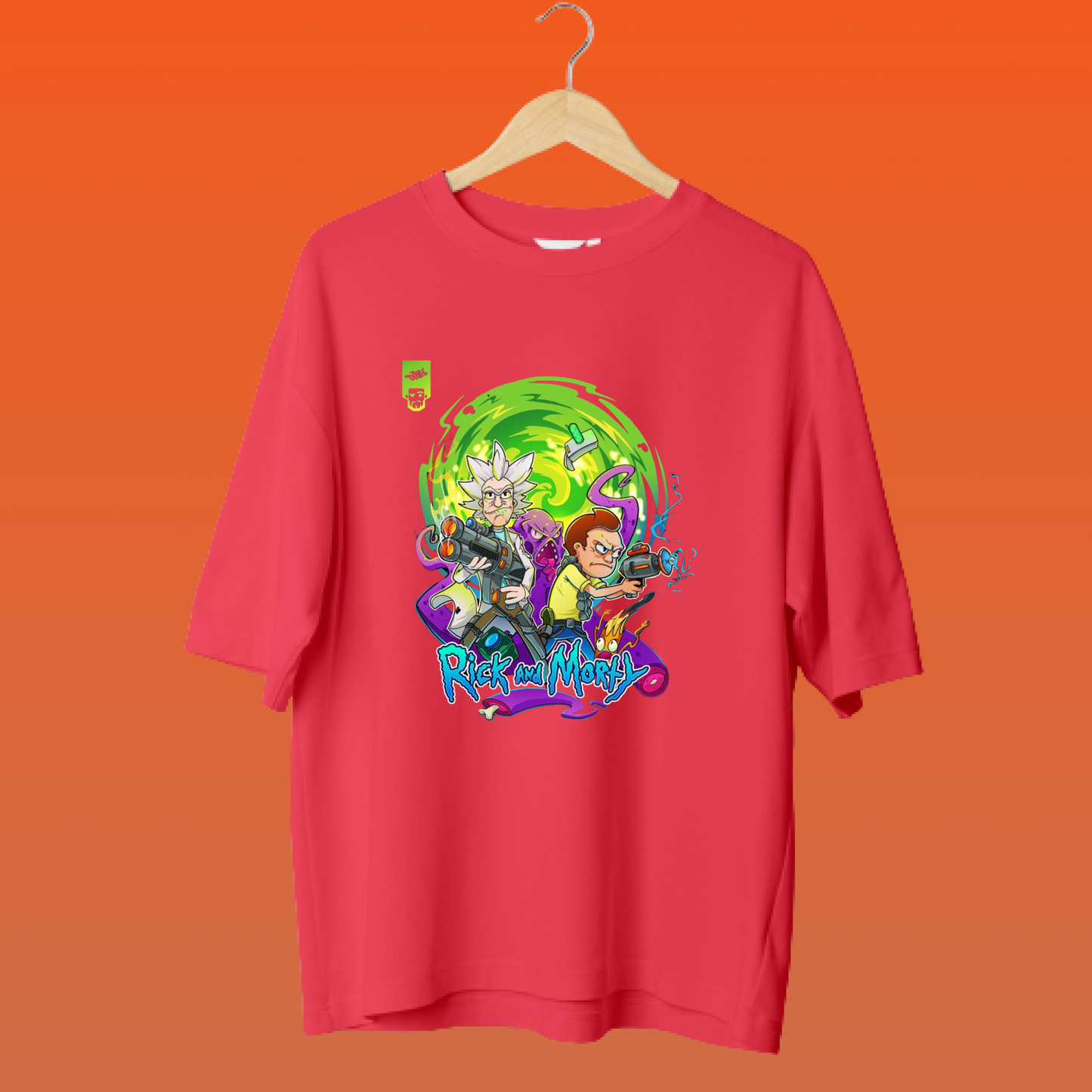R & M GREEN EFFECT / RICK AND MORTY OVERSIZED T-SHIRTS