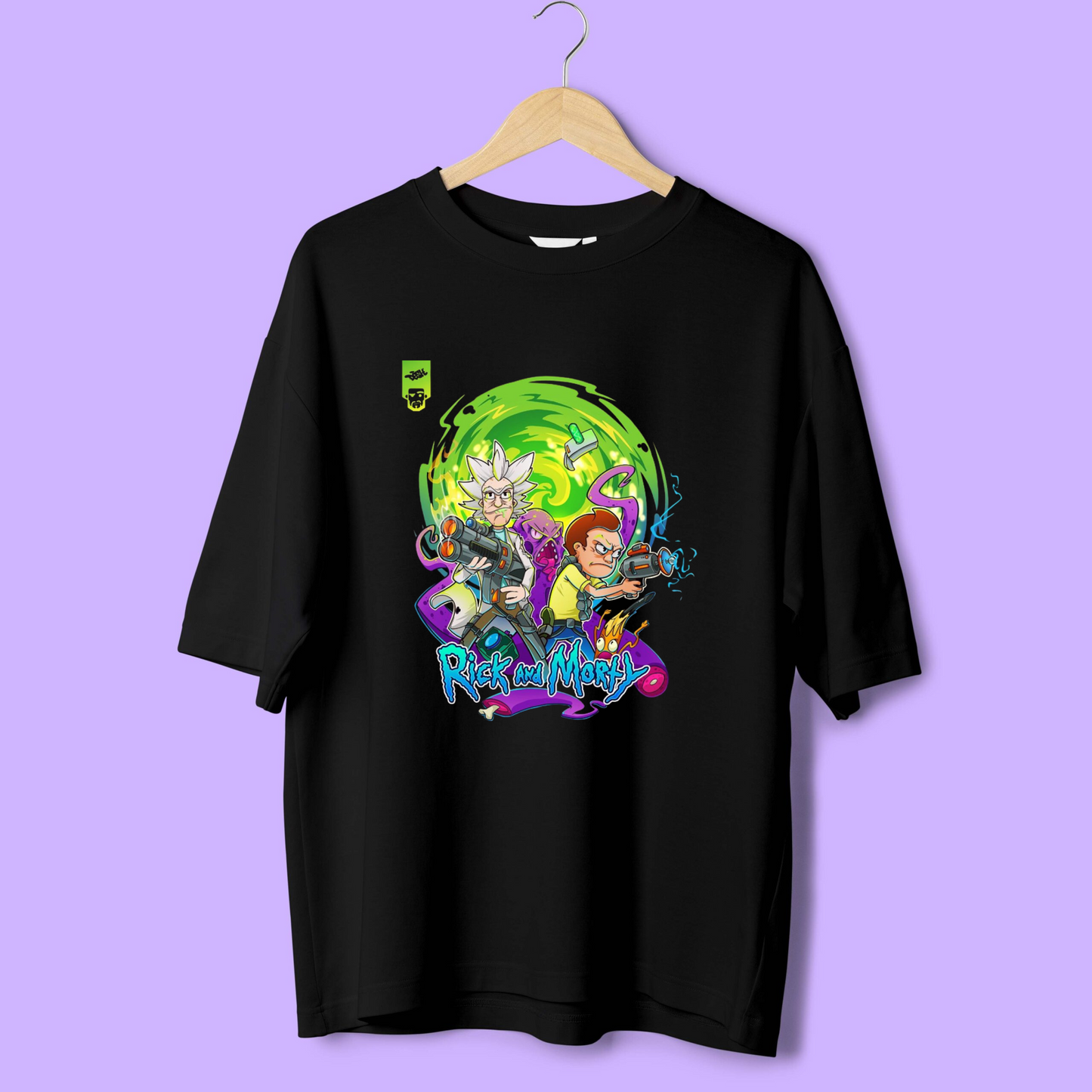R & M GREEN EFFECT / RICK AND MORTY OVERSIZED T-SHIRTS