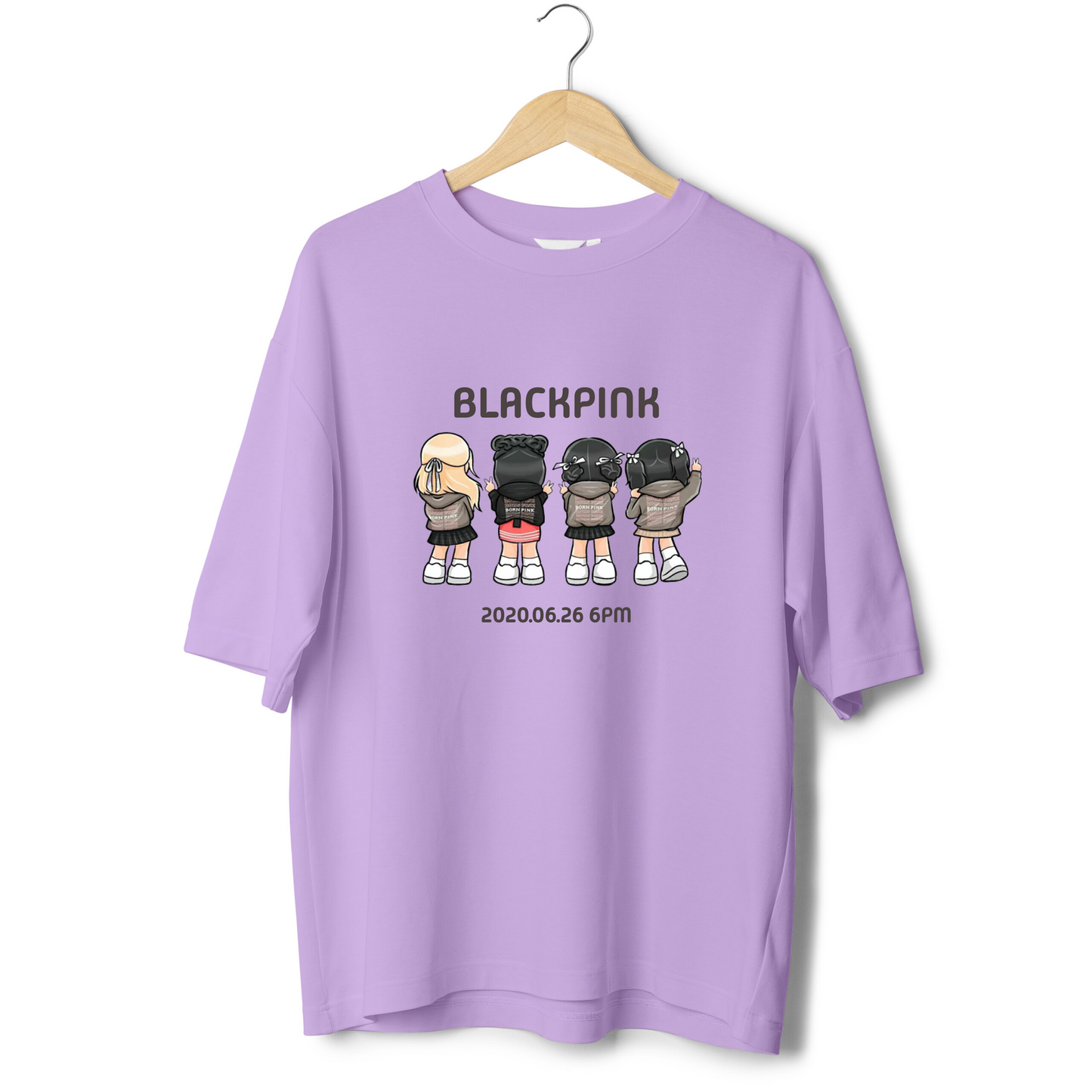 BLACK PINK CUTE CHIBI OVERSIZED T-SHIRTS