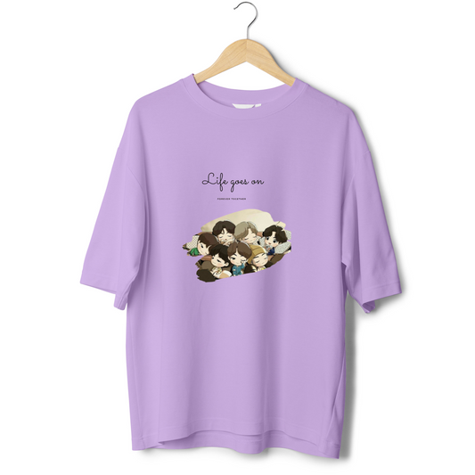 LIFE GOES ON Cute Vector / BTS Oversized Tshirts