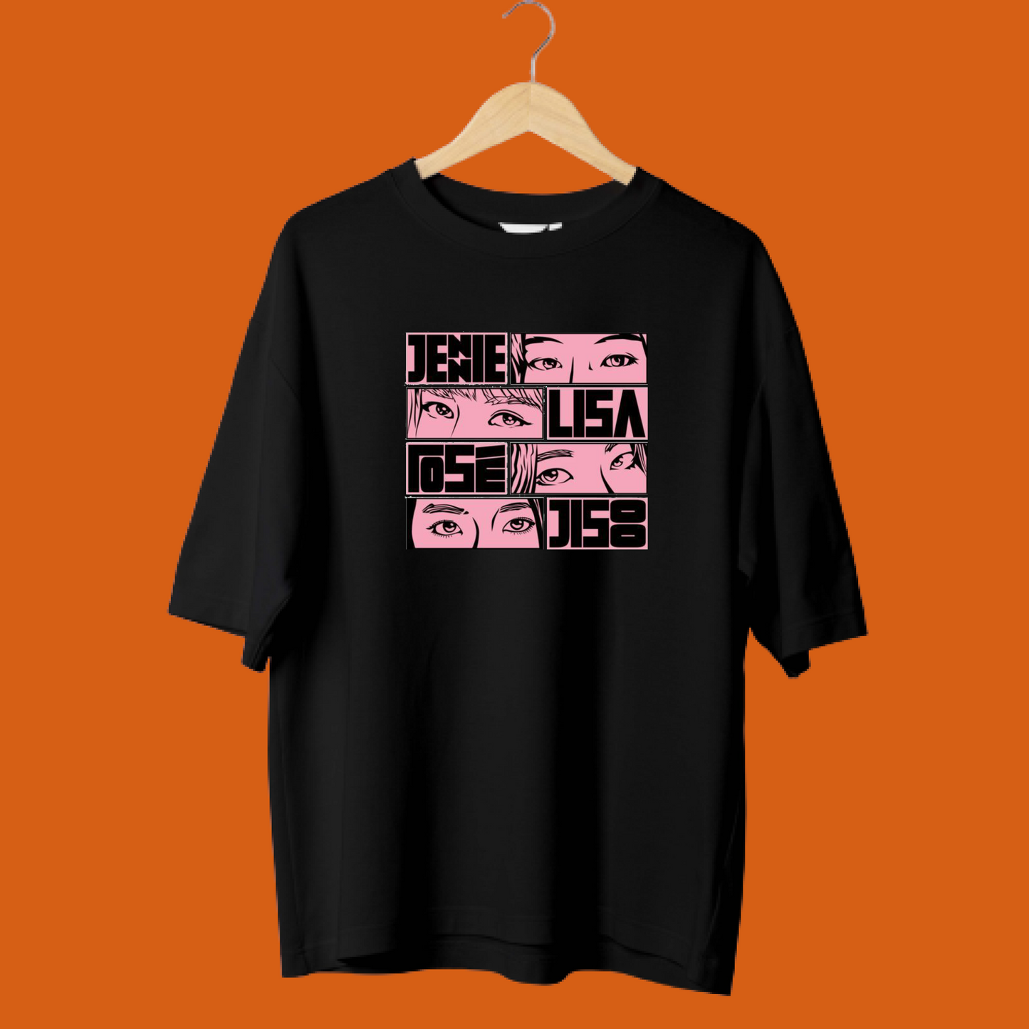 BLACK PINK ICONIC EYES OVERSIZED T-SHIRTS