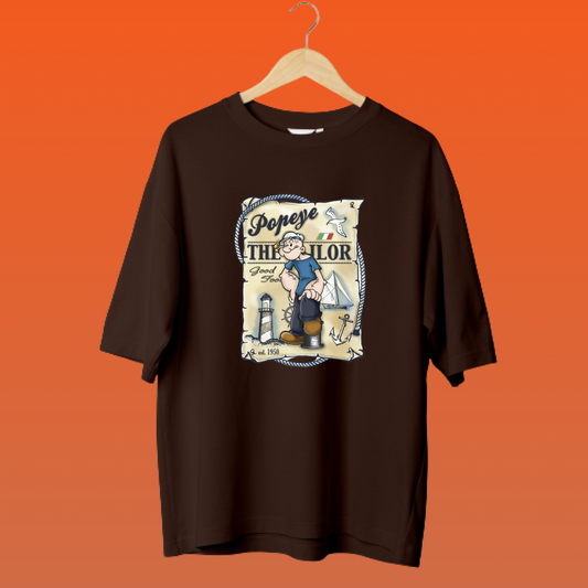 POPEYE MAP  / POPEYE THE SAILOR MAN OVERSIZED T-SHIRTS