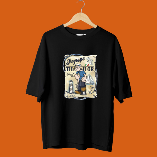 POPEYE MAP  / POPEYE THE SAILOR MAN OVERSIZED T-SHIRTS