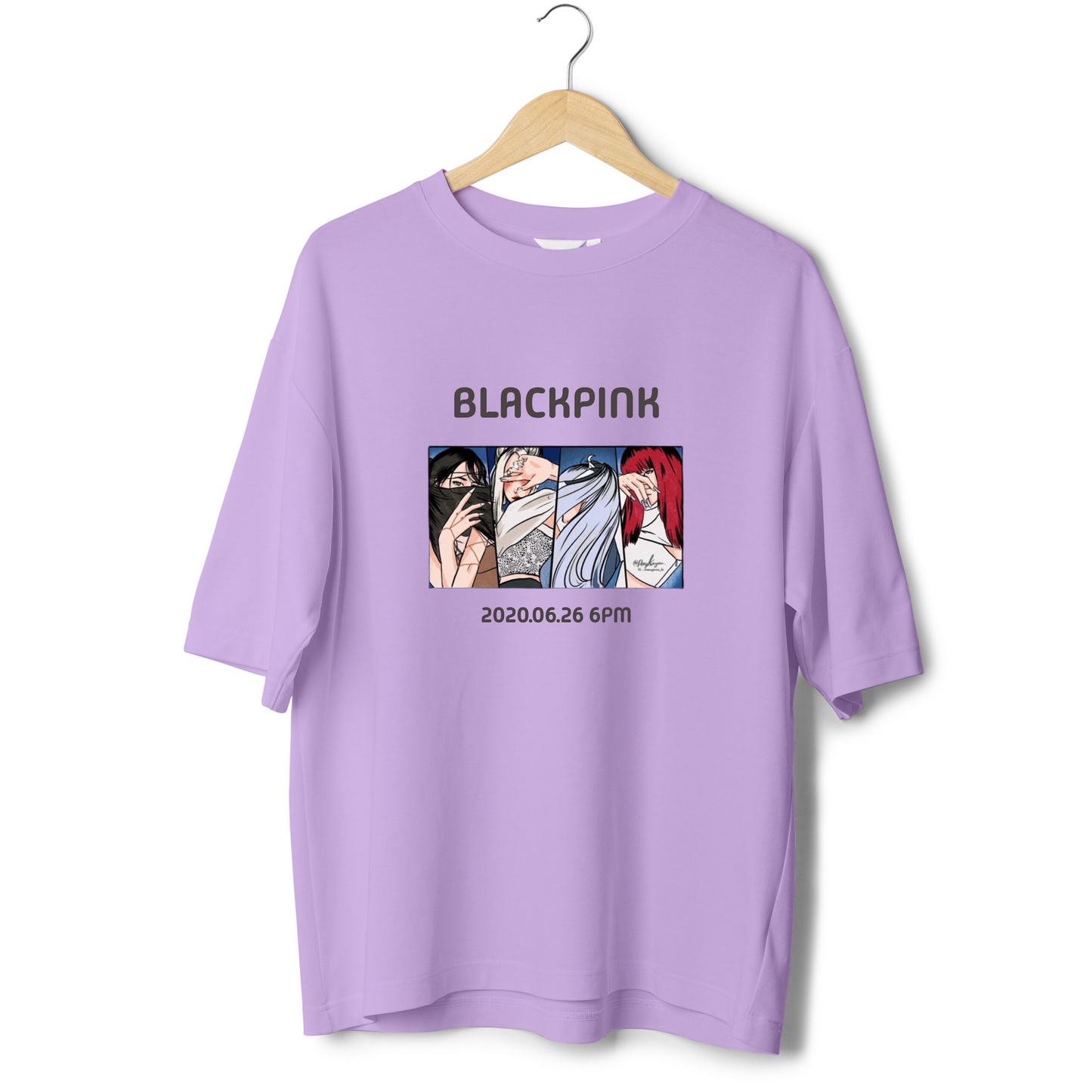 BLACK PINK VECTOR OVERSIZED T-SHIRTS