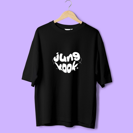 Jungkook Bubble Letter Oversized T-shirt / BTS Oversized T-shirt