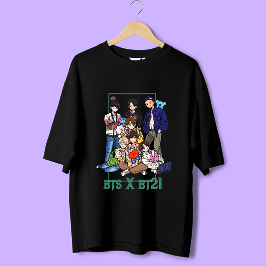 BTS X BT 21  / Cute Chibi Oversized Tshirts