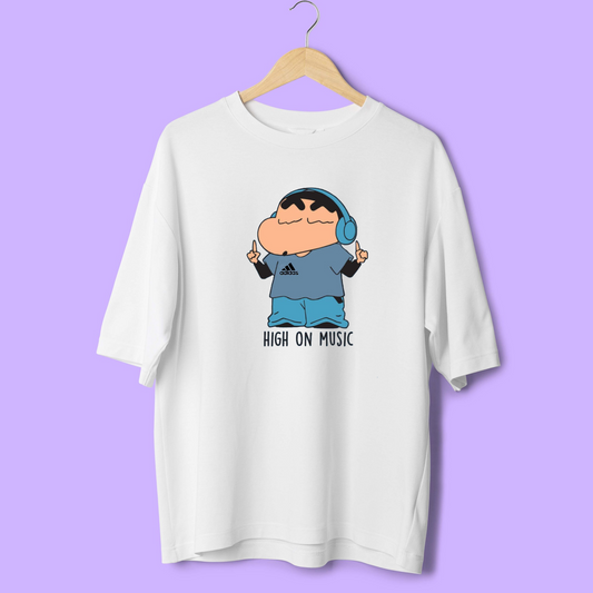 HIGH ON MUSIC  / SHINCHAN OVERSIZED T-SHIRTS