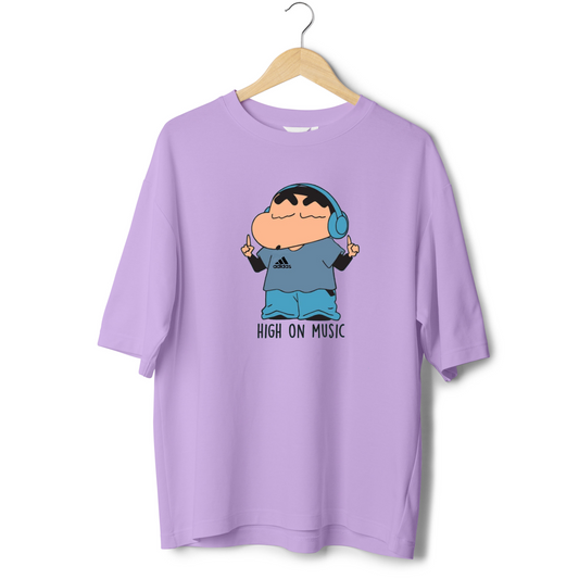 HIGH ON MUSIC  / SHINCHAN OVERSIZED T-SHIRTS
